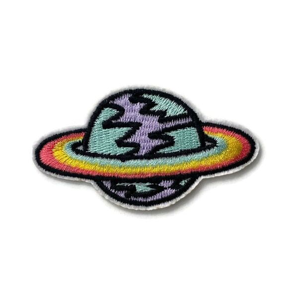 Pastel Saturn Embroidered Patch - Picture 1 of 4